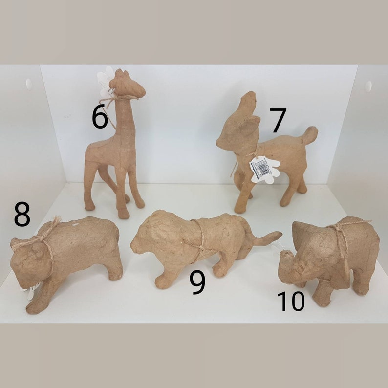 Decopatch animals Paper mache animals Decoupage Mini Etsy
