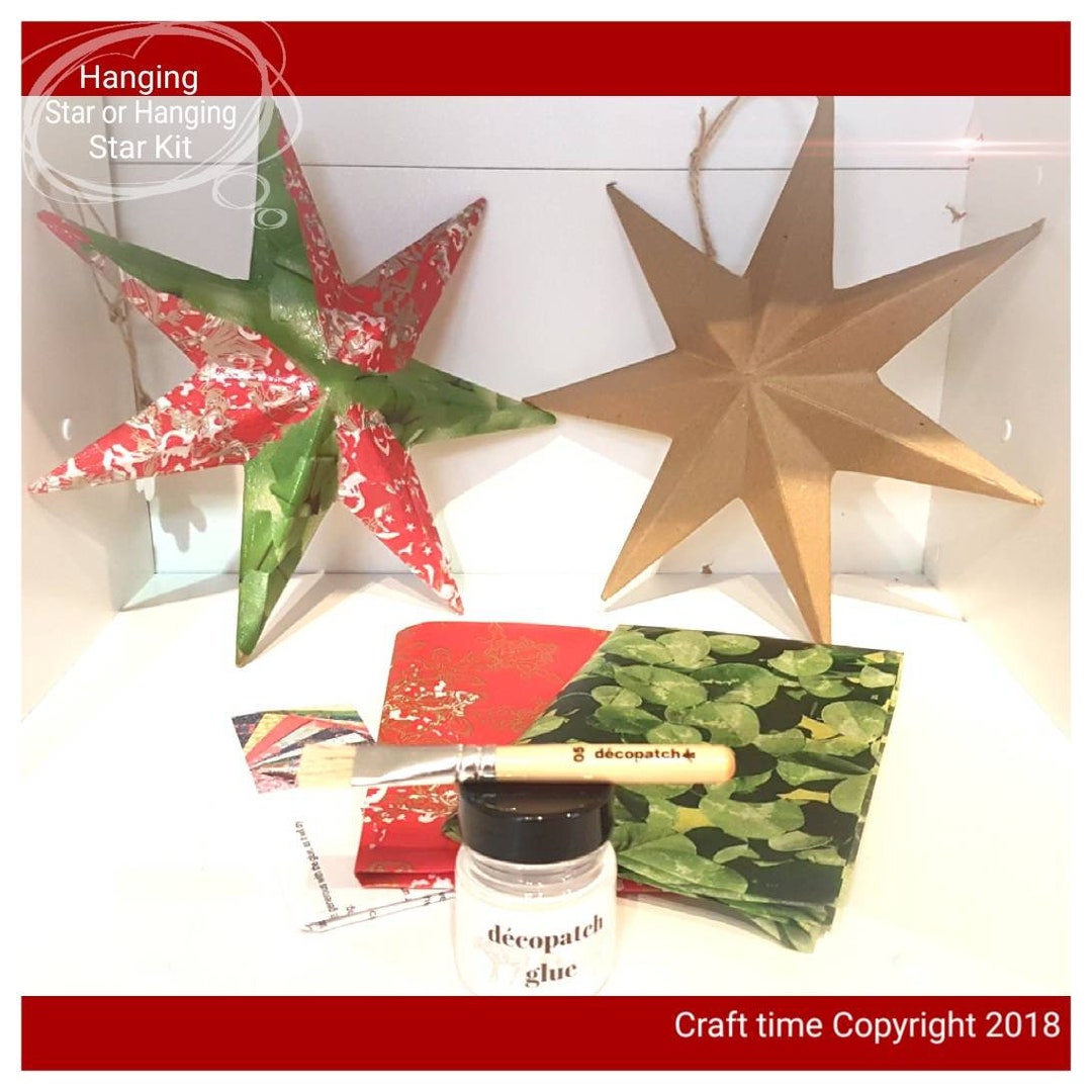 Decoupage Star, Decopatch Star, Decopatch Kit, Xmas Tree Craft Etsy