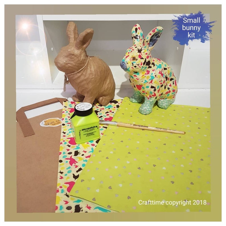 Decopatch bunny kit decoupage bunny decopatch rabbit kids Etsy