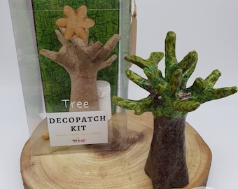 Small Decopatch tree kit, decopatch tree, decopatch kit, decoupage kit, Paper Mache Tree, Paper Craft Kit Gift