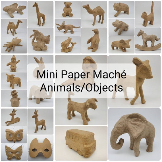 Decopatch animals Paper mache animals Decoupage Mini Etsy