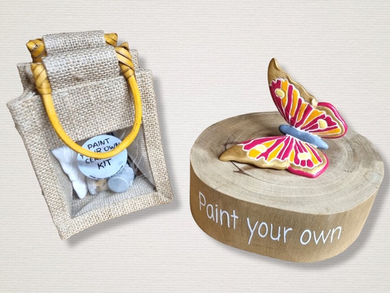Paint Your Own Pottery Butterfly, Paint Your Own Ceramics, Diy Ceramic  Craft Kit, Kids Painting Kits 