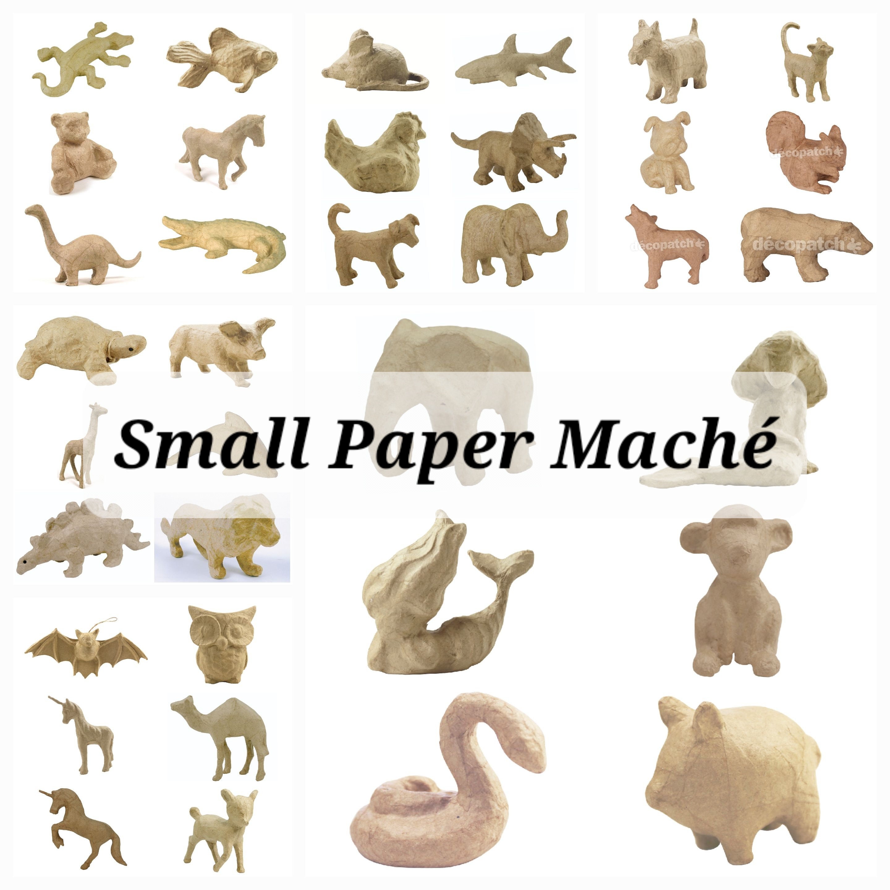 Decopatch Animals, Paper Mache Animals, Decoupage, Mini Animals to  Decorate, Mache Objects 