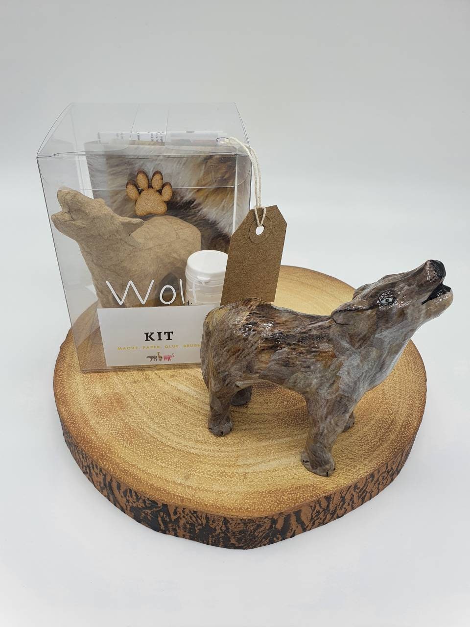 Small Wolf Craft Kit, Decopatch Kit, Birthday/christmas Craft Gift, Paper  Mache Wolf 