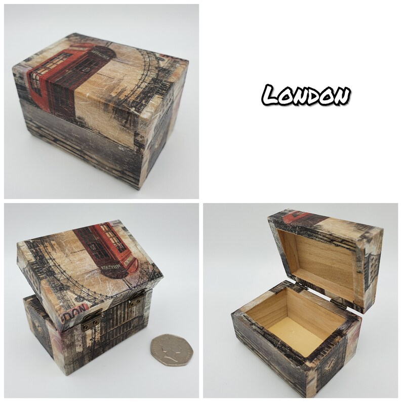 Small Decoupage Boxes Decopatch Box Small Keepsake Box Etsy UK