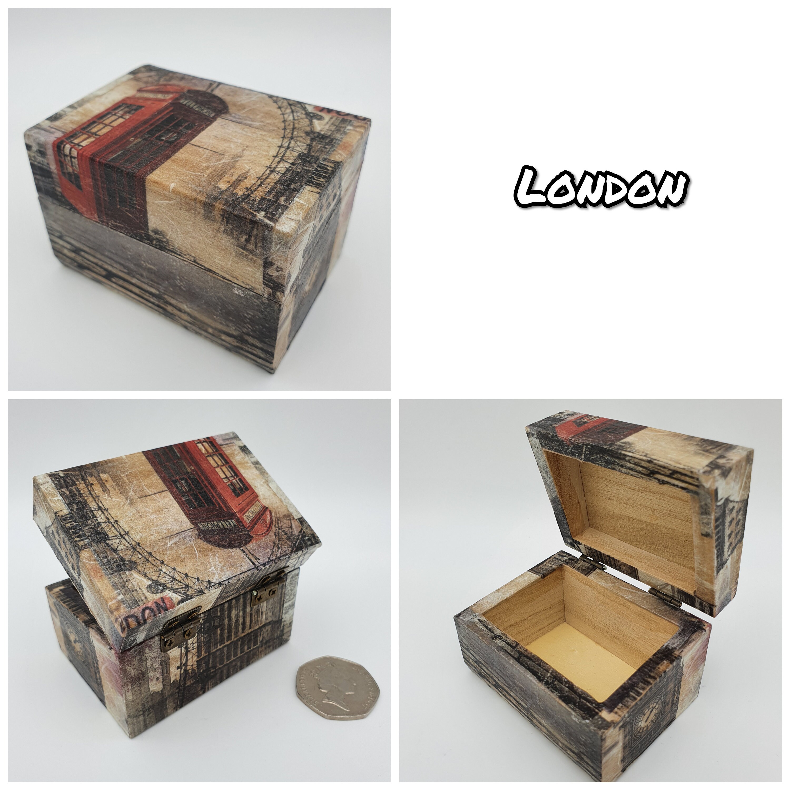 Small Decoupage Boxes Decopatch Box Small Keepsake Box Etsy UK