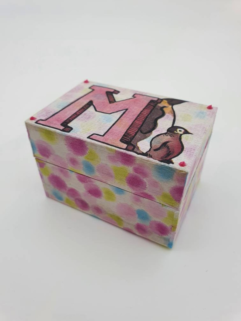 Trinket Box Decoupage Box Small Keepsake Box Decopatch Box
