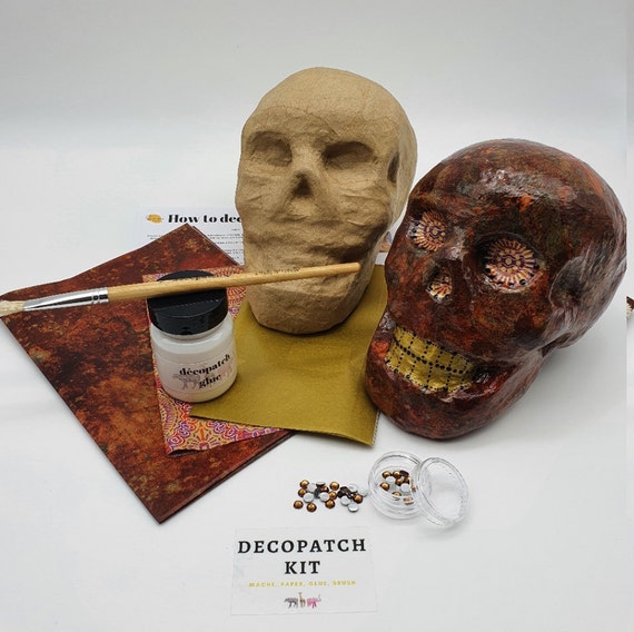 Large Decopatch Skull Kit, Halloween Kit, Halloween Craft Kit, Halloween Paper  Mache Kit 