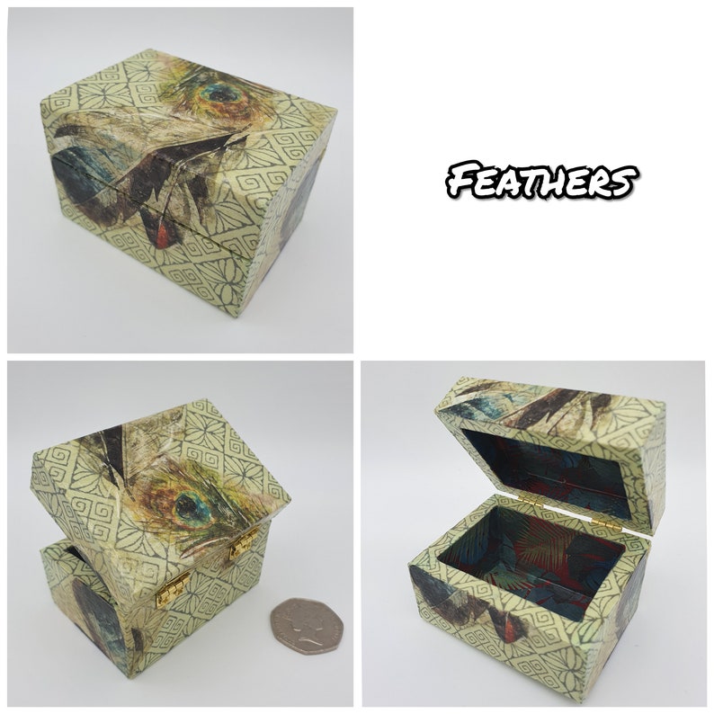 Small Decoupage Boxes Decopatch Box Small Keepsake Box Etsy UK
