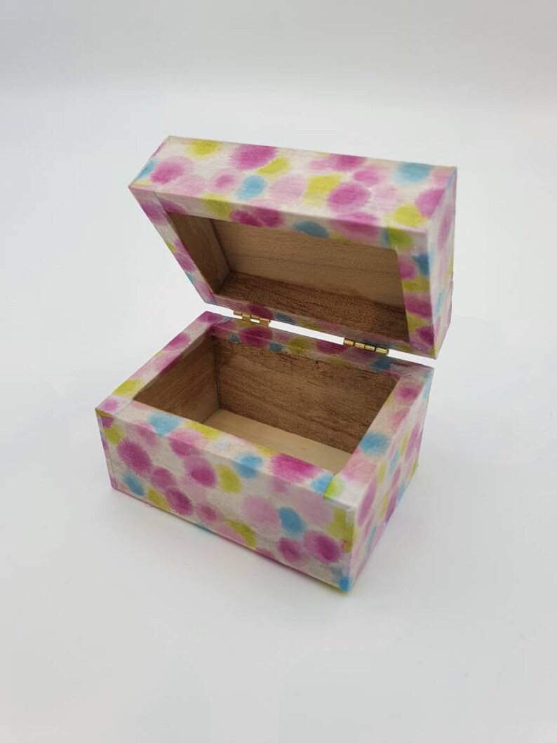 Trinket Box Decoupage Box Small Keepsake Box Decopatch Box