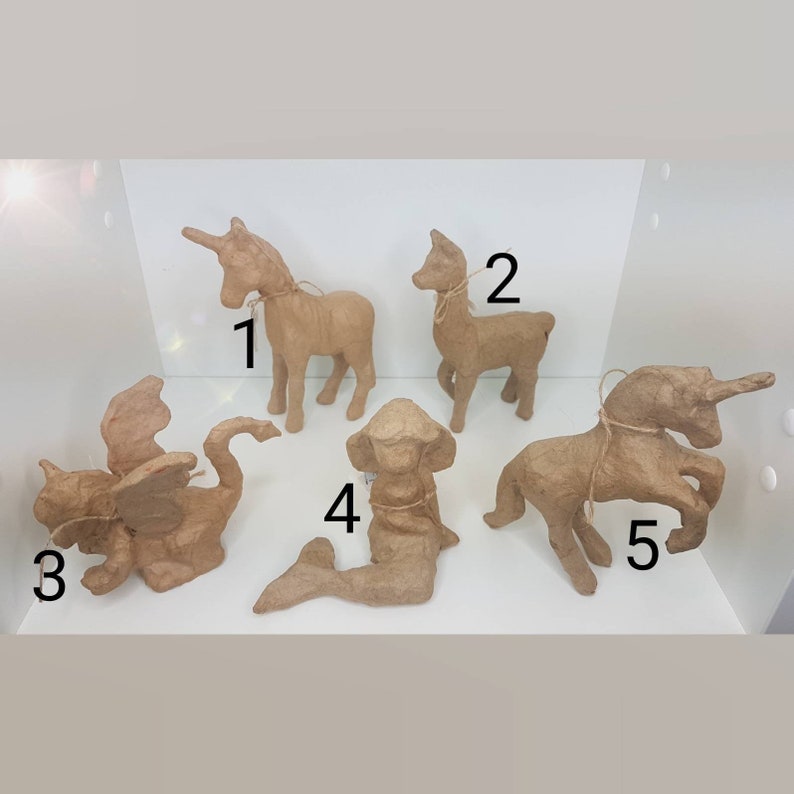 Decopatch animals Paper mache animals Decoupage Mini Etsy