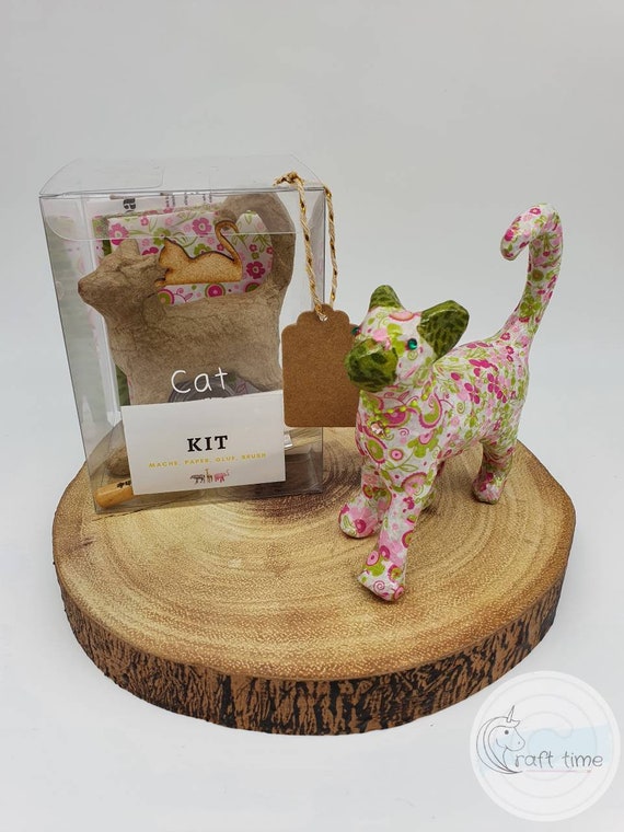 Small Decopatch Standing Cat Craft Kit, Decoupage Cat, Decopatch Animal,  Cat Model, Paper Mache Cat 