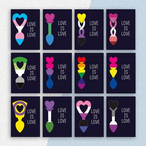 Seleção de cartão postal Love Is Love LGBTQ+ Flag Lovespoon