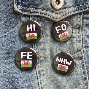 Bathodynnau Rhagenwau Cymraeg / walisische Sprachpronomen Abzeichen