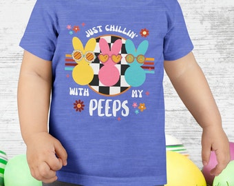 Chemise de Pâques pour tout-petit de Chillin' With My Peeps | Chemise de Pâques pour petite fille | Chemise fille de Pâques | Chemise Peeps de Pâques