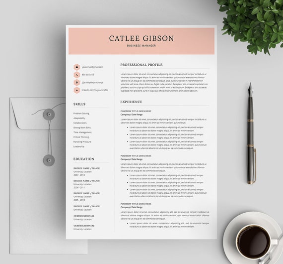 Clean Resume Template Modern Cv Template Printable Cv Etsy