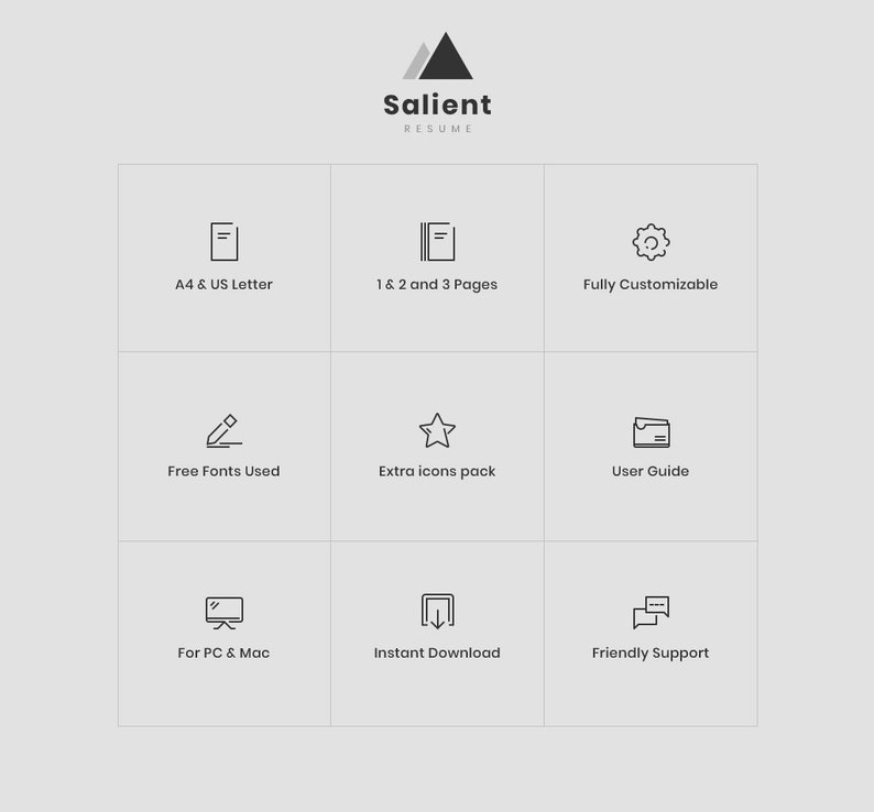 Resume Design 4 Page Pack Resume Template Professional Resume Template CV for Word and Mac Pages Modern Resume Instant Download