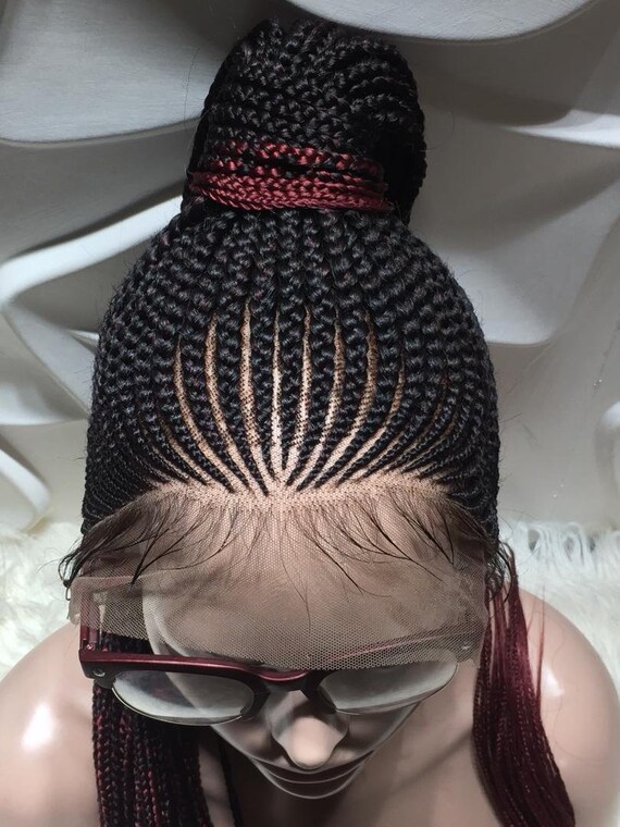 Frontal Weave Long Ghana Weave Marley Wig Side Part Braid Etsy