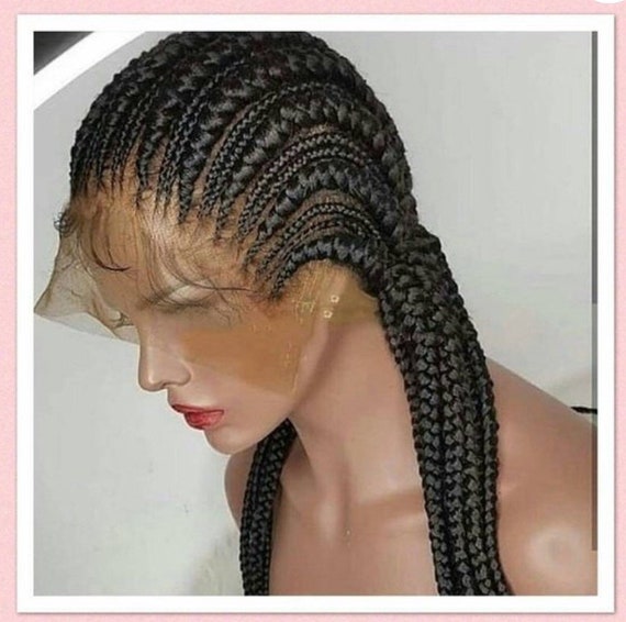 Full Ghana Weave Full Frontal Braided Weave Marley Wig Side Etsy