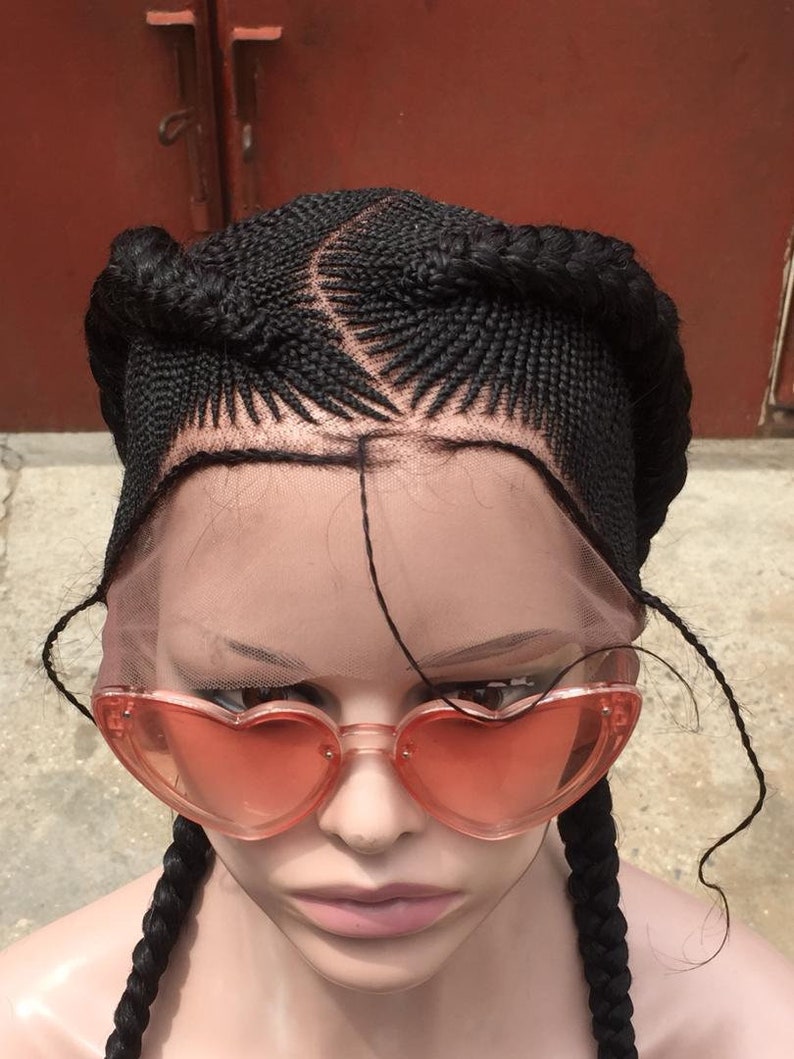 Frontal weave long Ghana weave Marley wig Side Part Braid Etsy