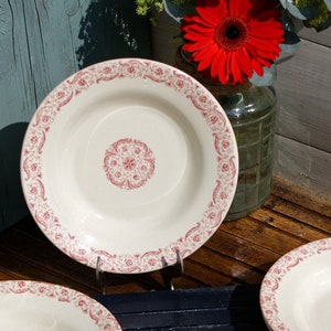 Late 1800/Early 1900s ~ French Antique TRANSFERWARE Soup Plate ~ Made by GIEN ~ &quot;Biarritz&quot; Motif ~ Terre de Fer ~ Ironstone ~ Earthware