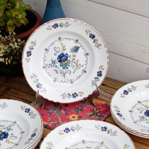 1960s ~ French Vintage Porcelain Hollow Soup Plate ~ Moulins des Loups NORD in &quot;ORCHIES&quot;Motif ~ Floral Ceramic Tableware