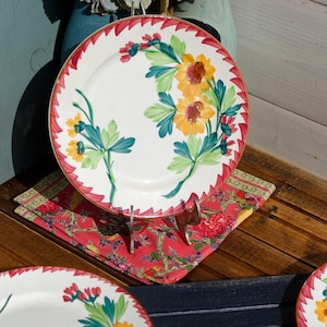 1920s ~ French Antique Small Serving Plate ~ Sarreguemines in &quot;COLMAR&quot; Motif~ Terre de fer ~ Floral Ironstone