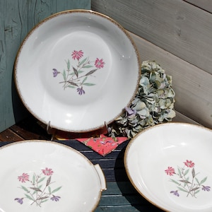 1960s ~ French Vintage LIMOGES Porcelain Serving Plate Bowl ~ Porcelaine D’Art ~ Email de Limoges ~ Fine French China Floral Design