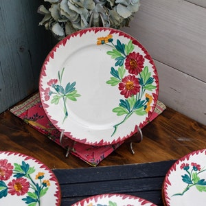 1920s ~ French Antique Small Serving Plate ~ Sarreguemines in &quot;COLMAR&quot; Motif~ Terre de fer ~ Floral Ironstone