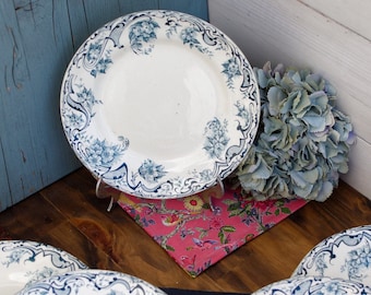 リュネヴィル　ヴィンテージデザート皿4枚セット リュネヴィル ヴィンテージデザート皿4枚セット フランス製お花