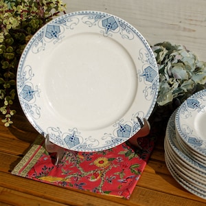 Early 1900s ~ French Vintage Antique TRANSFERWARE Plate ~ Sarreguemines U&C in &quot;GERMAINE&quot; Motif ~ Terre de Fer ~ Ironstone