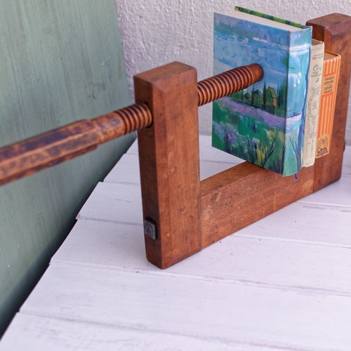 1900s top ~ French Antique Large WOODEN Clamp ~ Screw Press ~ Vice ~ Library C Clamp ~ Joinery Tool