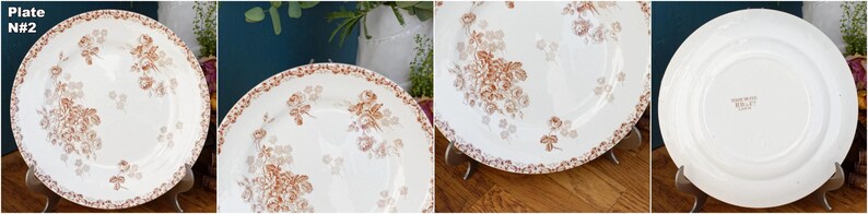 LUCIE Terre de Fer H.B. & Cie (Hautin, Boulenger) Choisy-Le-Roi French Antique Ironstone Brown Transferware Soup Tureen Soupiere Plate Faience