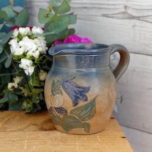 1970s ~ La Poterie des Mottes ~ French Vintage Stoneware Pitcher 0,5 L ~ Collectible Salt Glazed Sandstone ~ Made in Normandy France
