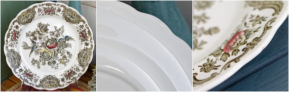 Ridgway社　ミッドセンチュリー　大小プレート４枚セット　ヴィンテージ Ridgway社 ミッドセンチュリー 大小プレート4枚セット ヴィンテージ