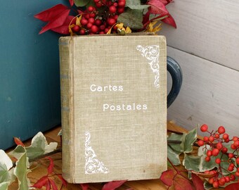 1900s ~ French Antique Collectible Postcard "Carte Postale" 100 Card Album ~ Collection of Black & White Union Postale Universelles JK Post
