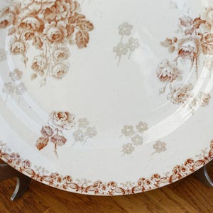 1890s ~ LUCIE Terre de Fer H.B. & Cie (Hautin, Boulenger) Choisy-Le-Roi ~ French Antique Ironstone Brown Transferware Plate ~ Terre de Fer F