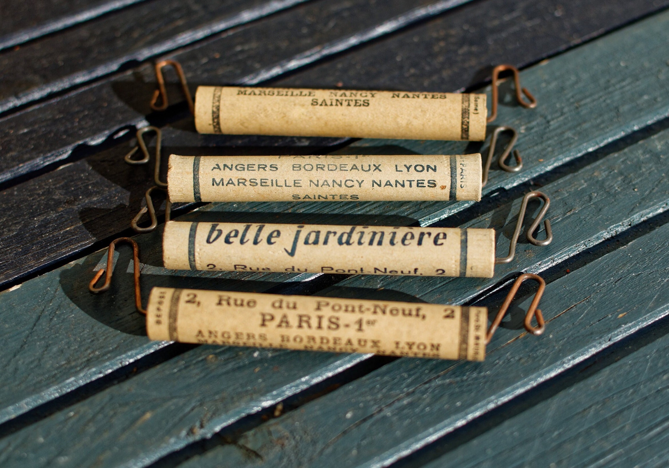 Années 1920 ~ Français Antique Advertising Brown Bag Handle Parcel Célèbre Chaîne de Vêtements Belle