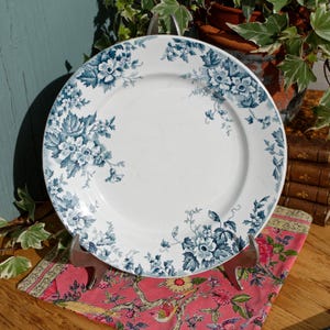 1920er ~ &quot;MARIE LOUISE&quot; Moulin des Loups & Hamage Nord ~ Antiker blauer französischer Transferware Teller ~ Terre de Fer.&quot;