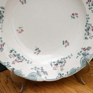1890s ~ "VINCENNES" LONGWY ~ French Antique Floral Ironstone Polychrome Plate ~ Terre de Fer