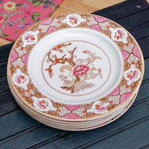 Fine 1800 ~ RARO piatto antico inglese da collezione ~ H C (Hope e Carter) ~ Modello HINDOSTAN ~ Terraglia inglese IRONSTONE ~