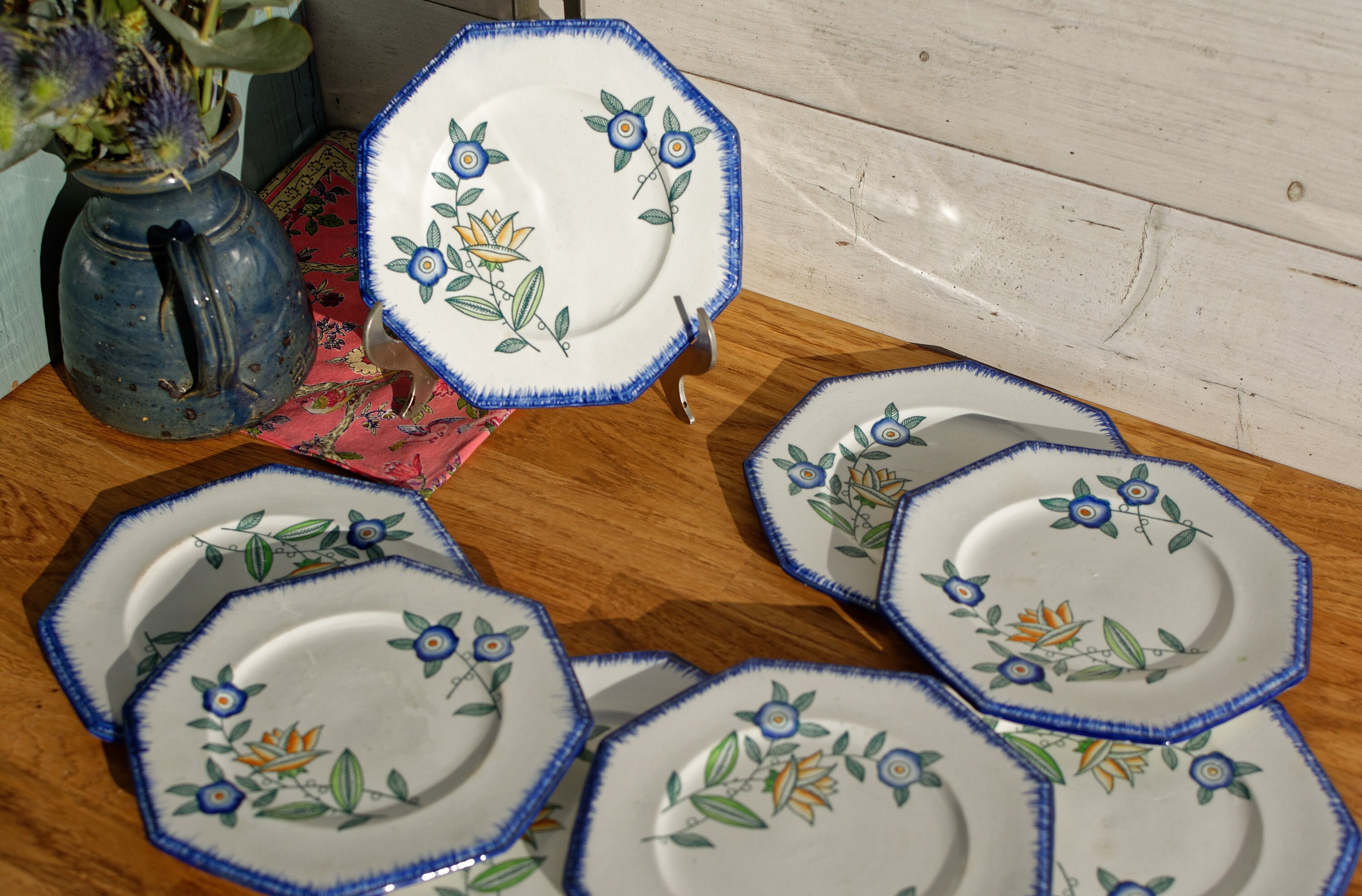 1920s ~ VIEUX LONGWY ~ French Antique Ironstone Hand-painted