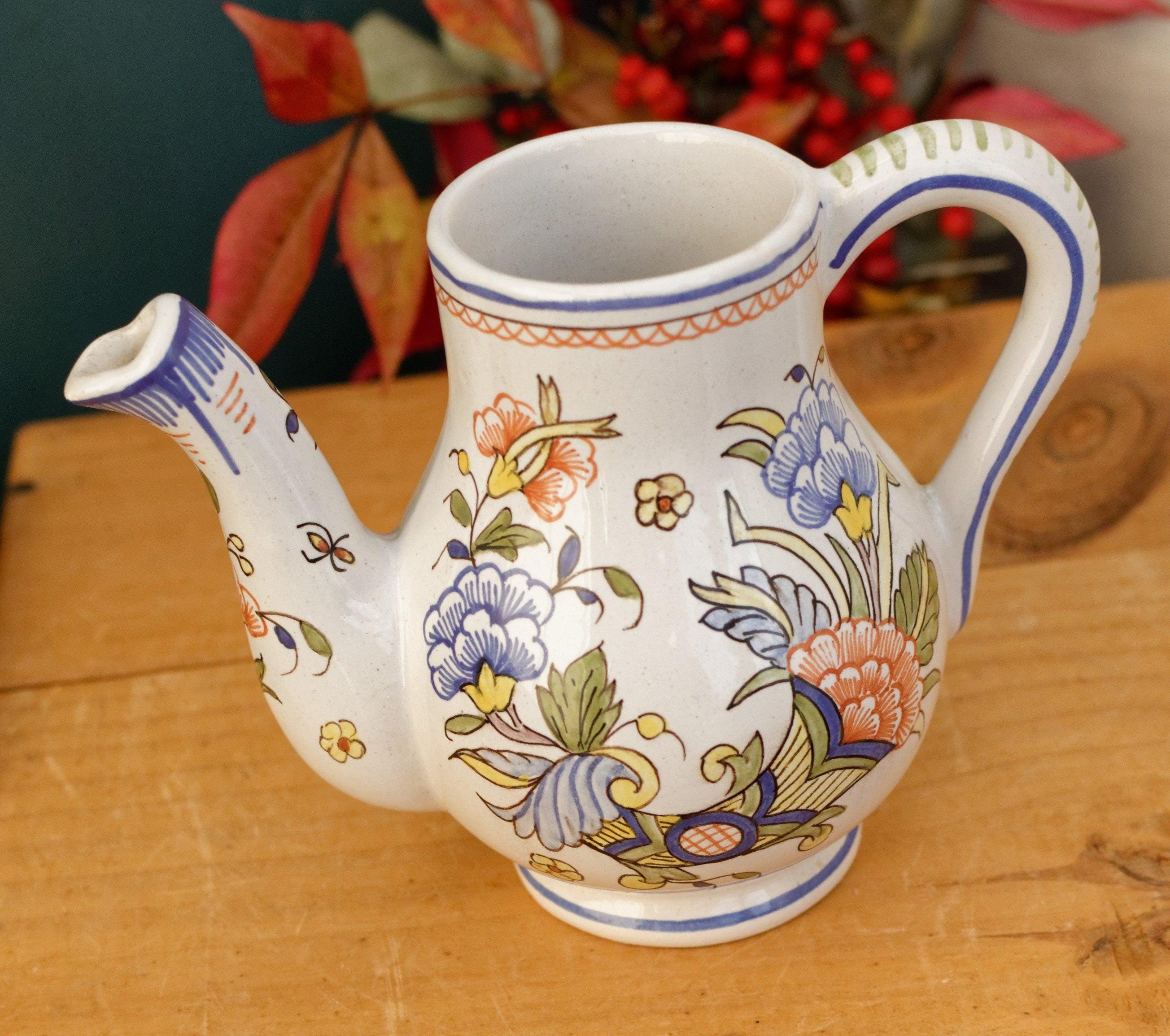 MOUSTIER フランス French Vintage MOUSTIERS Vieux Rouen Style Hand-painted Faience