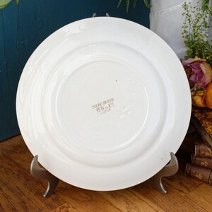 1890s ~ LUCIE Terre de Fer H.B. & Cie (Hautin, Boulenger) Choisy-Le-Roi ~ French Antique Ironstone Brown Transferware Plate ~ Terre de Fer F