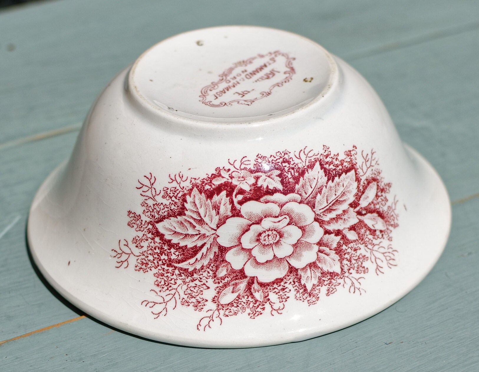 Lat Années 1890/Début Des 1900 ~ Français Vintage Transferware Saint Amand & Hamage Nord Motif Jardi