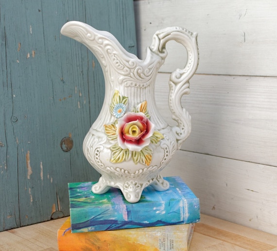 Italian Vintage Porcelain ~ Capodimonte ~ Handmade Footed Vase