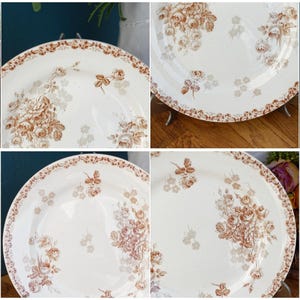 LUCIE Terre de Fer H.B. & Cie (Hautin, Boulenger) Choisy-Le-Roi French Antique Ironstone Brown Transferware Soup Tureen Soupiere Plate Faience