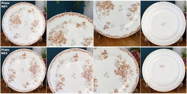 LUCIE Terre de Fer H.B. & Cie (Hautin, Boulenger) Choisy-Le-Roi French Antique Ironstone Brown Transferware Soup Tureen Soupiere Plate Faience
