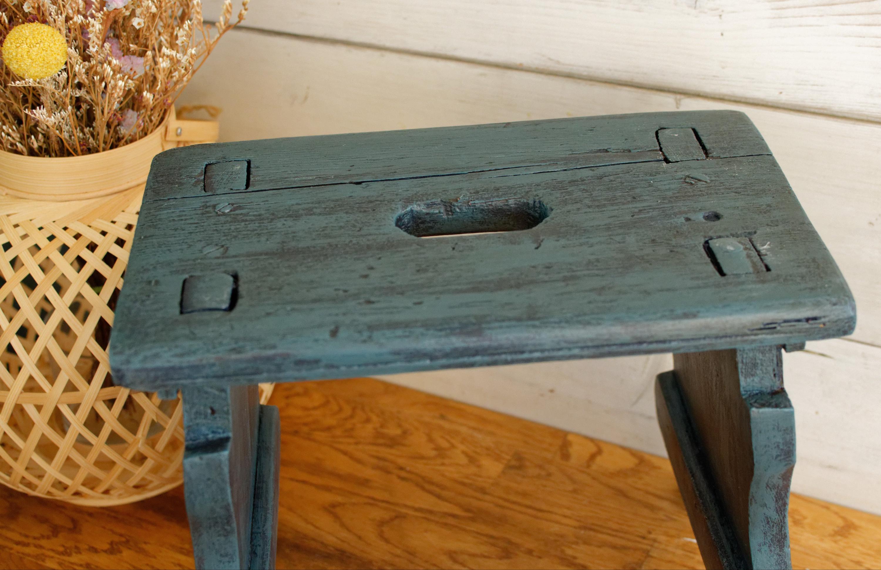 French Vintage Small Wooden Stool Bench ~ Wooden Footstool Stool ...