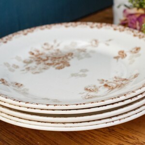 1890s ~ LUCIE Terre de Fer H.B. & Cie (Hautin, Boulenger) Choisy-Le-Roi ~ French Antique Ironstone Brown Transferware Plate ~ Terre de Fer F